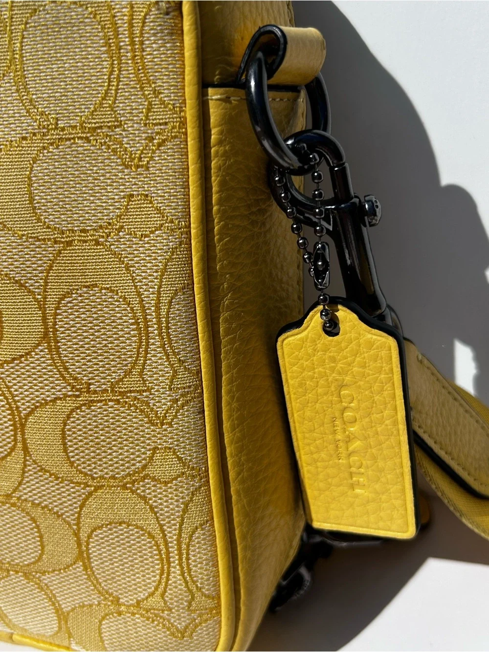 Coach Stanton Crossbody Bag Signature Jacquard Retro Yellow C8237 Travel Unisex